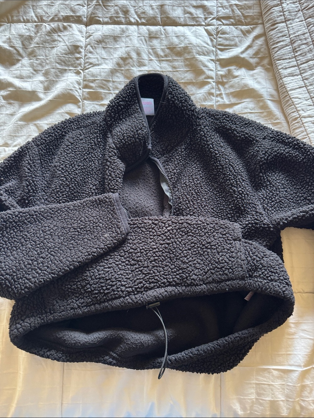 Kids Black Sherpa Fleece Jacket